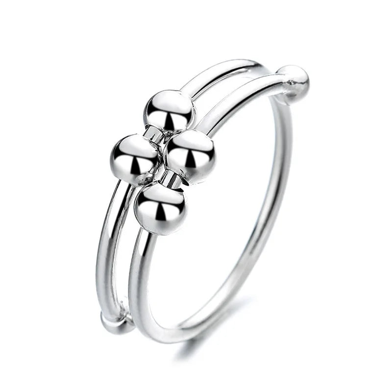 Anelli di ansia punk per donna uomo spirale Fidget perline anello gioielli di tendenza piacevole ruota liberamente anello in acciaio inossidabile antistress regalo