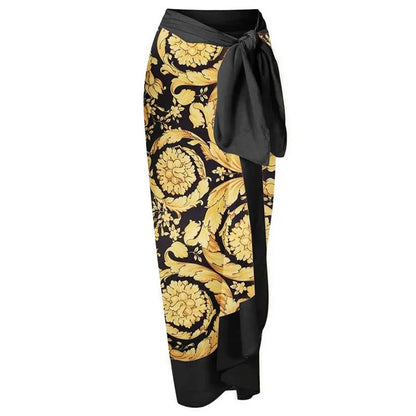 Nuovo Abito da Spiaggia Sexy con Stampa Retrò 2026, Copricostume Lungo, Gonna per Feste, Costume da Bagno, Abbigliamento da Spiaggia