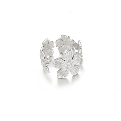 Anelli con fiori grandi esagerati in acciaio inossidabile per le donne Anello da dito con girasole color oro Regalo di gioielli estetici di moda femminile