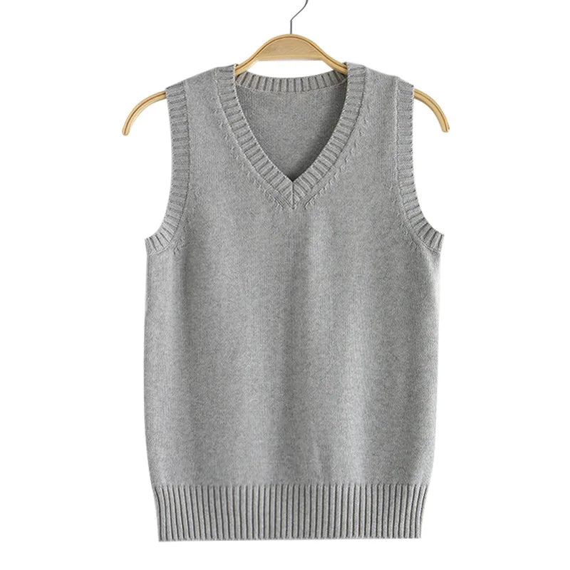 Stile Preppy Adolescente Scuola Ragazze Uniforme Maglioni senza maniche Gilet lavorato a maglia Studenti Y2K Lolita Pullover Gilet Donna JK Top