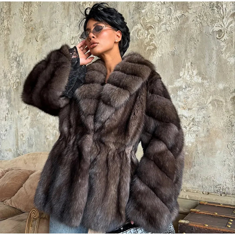 Pullover lavorati a maglia a collo alto scozzese da donna Chic manica lunga maglione corto caldo allentato Lady Autunno Inverno Pendolarismo Maglieria da strada