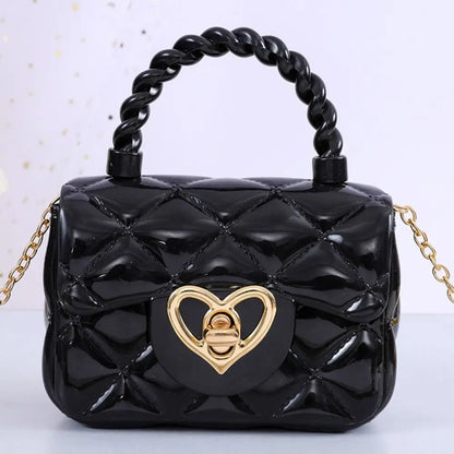 Moda bambini borse a tracolla in pelle PU borse a tracolla a cuore per ragazze bambini Mini portamonete borsa di gelatina borsa per bambini regali