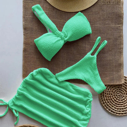 Sexy One-Shoulder-Bikini-Set für Damen mit Cut-Outs, hoher Taille, rückenfreier Badeanzug mit herausnehmbaren Polstern, Sommerstrandmode