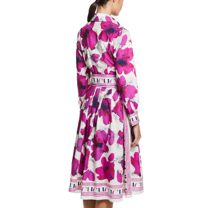 CHCH Abito lungo da donna con stampa vintage Elegante maniche lunghe Abiti slim con spacco alto 2024 Abiti New Lady Vocation