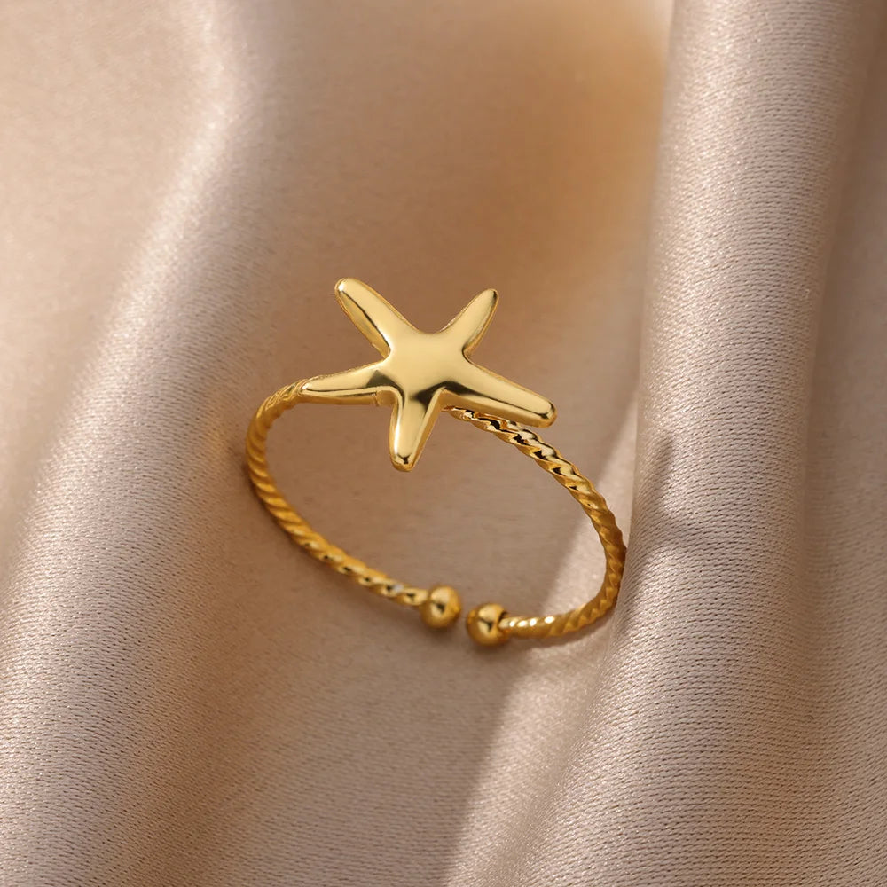 Anelli in acciaio inossidabile per donna Anello aperto impermeabile color oro Anello per coppia di nozze Regali di gioielli Articoli di spedizione gratuiti Anelli