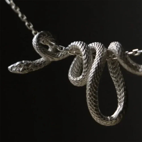 Nuova collana con ciondolo serpente originalità punk avvolgimento colore argento unico uomo donna gioielli hiphop dichiarazione serpente girocollo regali