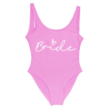 S-3XL Maillot de bain blanc une pièce Équipe de la mariée Maillot de bain de fête de célibataire pour femme Maillot de bain de poule Maillot de bain de piscine