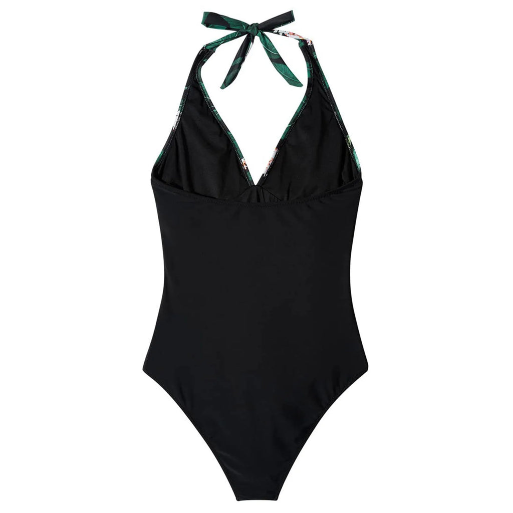 Summer Fashion New Beachwear Hot Print One Piece Swimsuit Women Sexy Pleated Bathing Suit Leopard Printed Bodysuit Bikini Set
