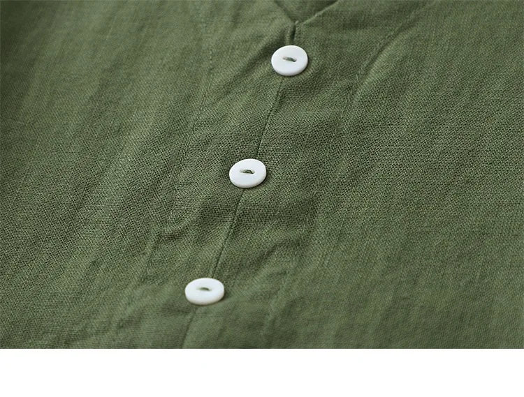 Nuovo Abito Estivo da Donna 2026 in Cotone e Lino, Senza Maniche, Casual, con Scollo a V e Bottoni, Vestito Midi Comodo
