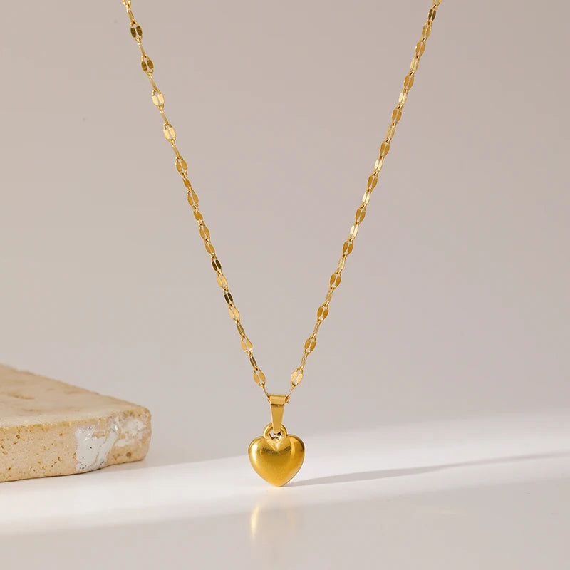 EILIECK Acciaio inossidabile 316L Cuore Amore Collana Bracciali Orecchini Set per le donne Nuovi gioielli impermeabili placcati oro 18 carati alla moda