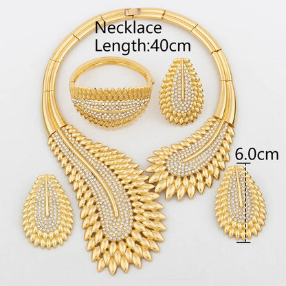 Parure de bijoux italienne, collier, boucles d'oreilles, bijoux pour femme, parure de bijoux de haute qualité