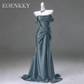 EOENKKY Abito da sera sexy con spalle scoperte a sirena elegante in raso per donna personalizzabile Sexy fuori spalla abiti da sera Sirena donna elegante raso abito da sposa personalizzato