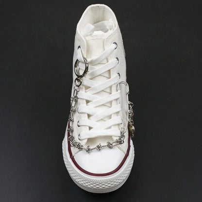 1Pcs Hip-hop Metal Sneaker Decoration Punk Fashion High-top Canvas Shoe Chain Dark Style Pin Men Women Slipper Sandal Accessorie