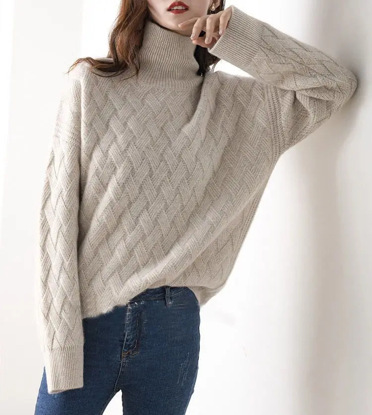 2024 nuove donne maglione allentato inverno casual chic cashmere oversize maglione spesso pullover pullover manica lunga femminile S-3XL