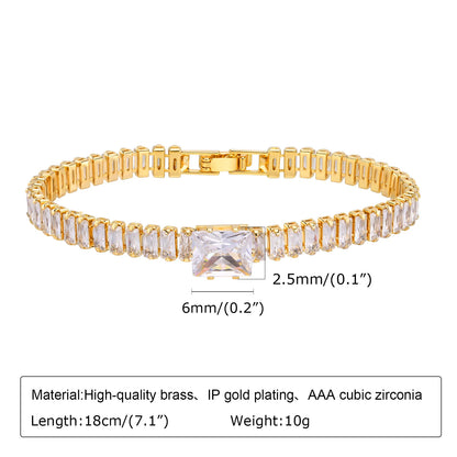 Bracciale a catena con graffetta Cinturino per orologio con zirconi placcati in oro 14 carati Collegamento grosso Gioielli impilabili regolabili per regalo per ragazza da donna