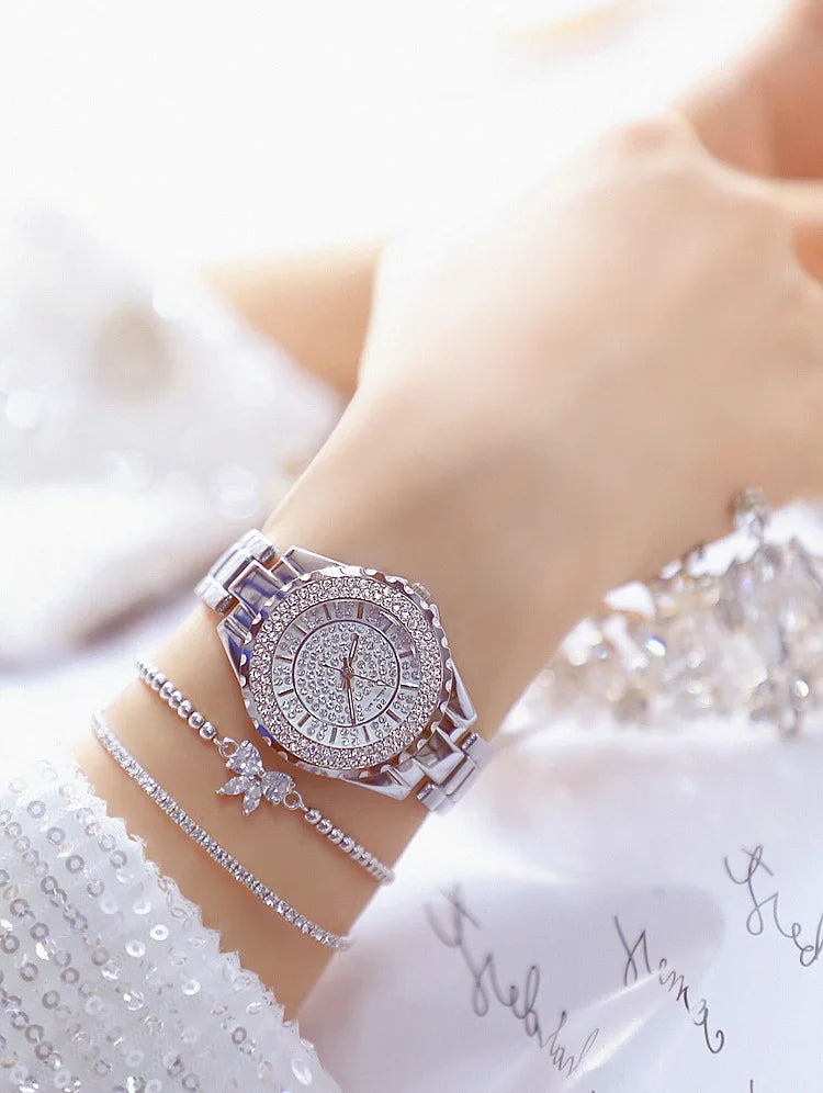 Orologi eleganti da donna con bracciale in oro 2025 Orologi da polso da donna di lusso delle migliori marche per orologio femminile Moda elegante in acciaio pieno