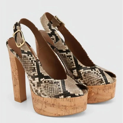 Sandali estivi da donna con tacco alto e suola spessa, sandali trasparenti alla moda per taglie forti da donna 34-44.