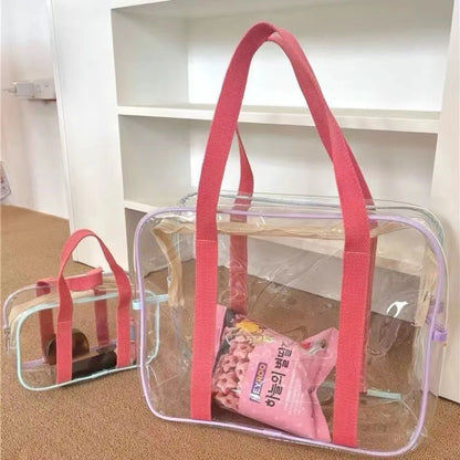 Borse in gelatina trasparente in PVC di grande capacità Borsa per il lavaggio Borsa da spiaggia estiva all'aperto Borsa da nuoto impermeabile