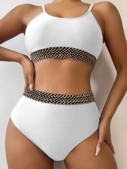 Sexy High Waist Bikini Women High Cut Swimsuit Female Padded Bathing Suit Solid Swimwear Two Piece Beachwear Swimming Summer