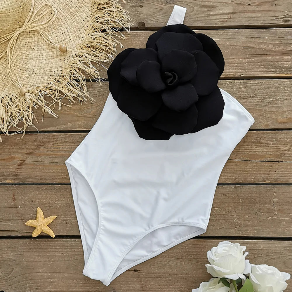 Costume da bagno floreale con stampa floreale con volant monospalla blu Set copricostume singolo micro monokini costumi da bagno sexy per ragazze Summer Beach