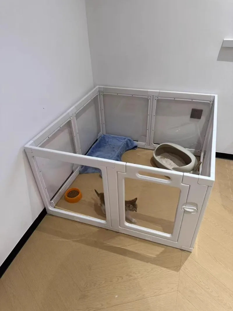 Recinzione per cani trasparente per interni Alta recinzione per cani da cortile in acrilico Gabbia per porte Mobili per cani Box Anti fuga Forniture per animali domestici