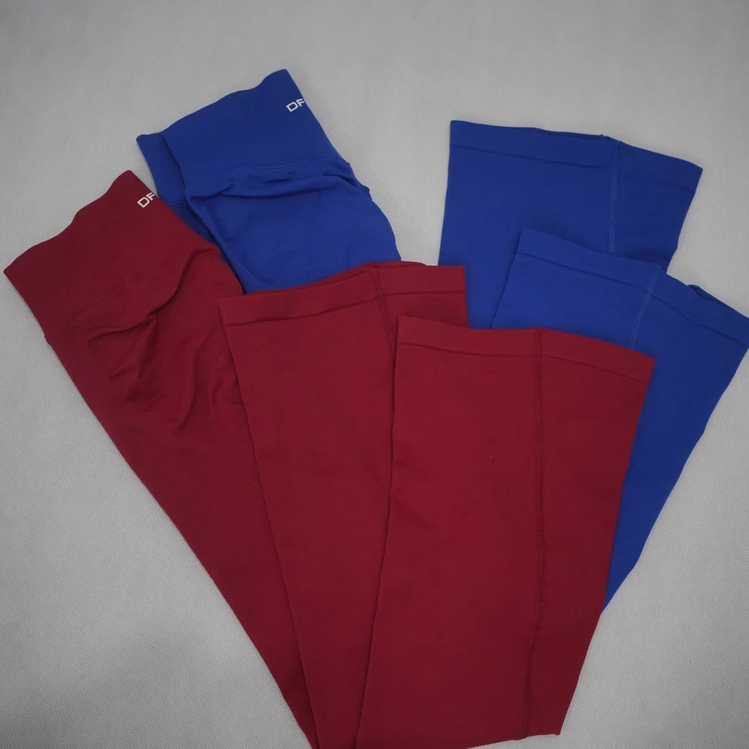 DF‑LOGO Pantaloni Yoga a Zampa Senza Cuciture per Donna, Asciugatura Rapida, Traspiranti, Leggings Modellanti per Glutei, per Palestra, Pilates, Allenamento e Fitness