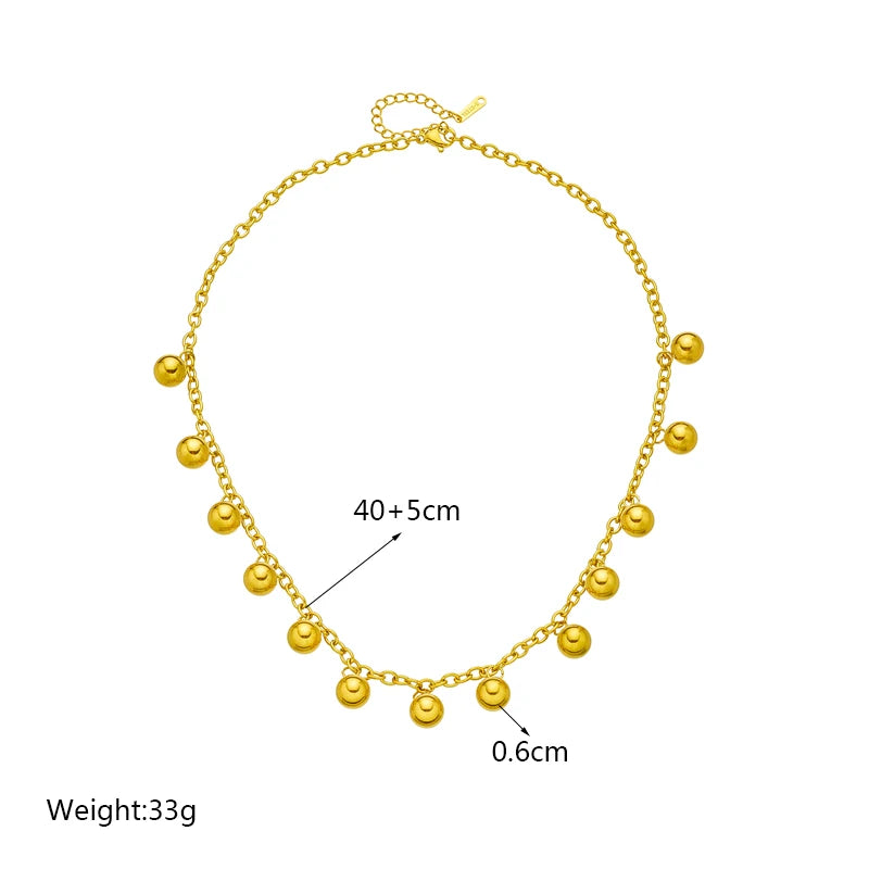 DIEYURO Collana a catena di perle con perline geometriche in acciaio inossidabile 316L per le donne Nuove ragazze punk girocollo spesso gioielli regali per feste