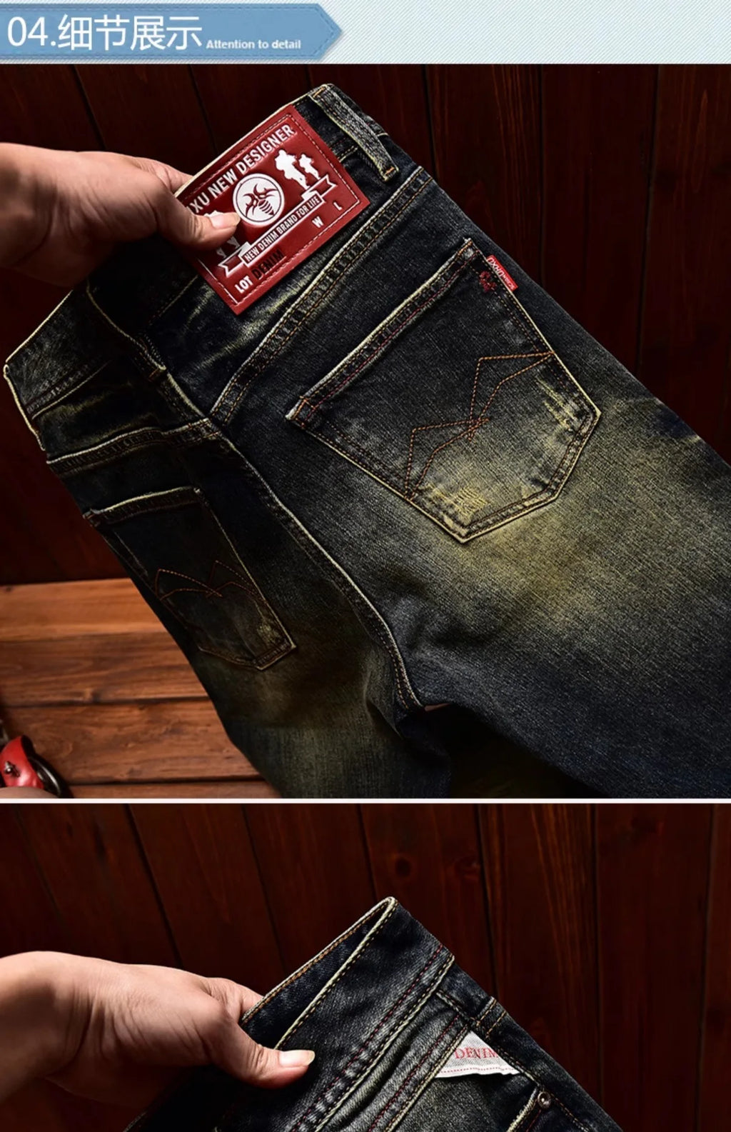 Jeans nostalgici retrò Moda classica da uomo 2025 Nuova caduta Slim Fit Dritto Alla moda Casual Pantaloni lunghi in denim abbinati