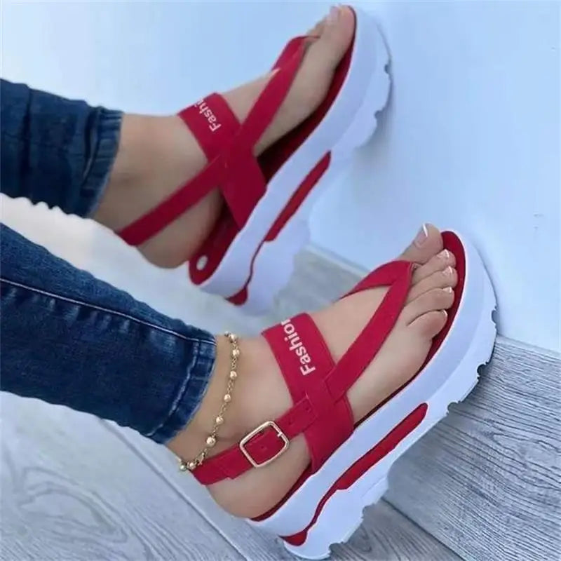 2025 Sandali estivi per le donne Sandali con plateau moda Zeppa Scarpe casual Sandali con tacco leggero Mujer Infradito Zapatos