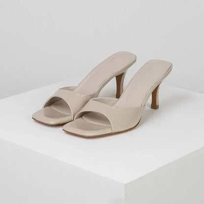 Sandales d'Été pour Femme 2026 : Claquettes Élégantes à Bout Carré, Talons Hauts de Luxe, Sexy et Décontractées pour Cérémonies et Bal de Promo