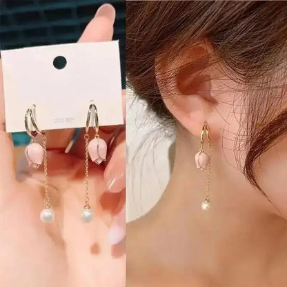 925 Ago D'argento Coreano Moda Perla Nappa Orecchini Per Le Donne Gioielli 2024 di Tendenza delle Nuove Donne di Lusso Zircone Orecchini di Perle