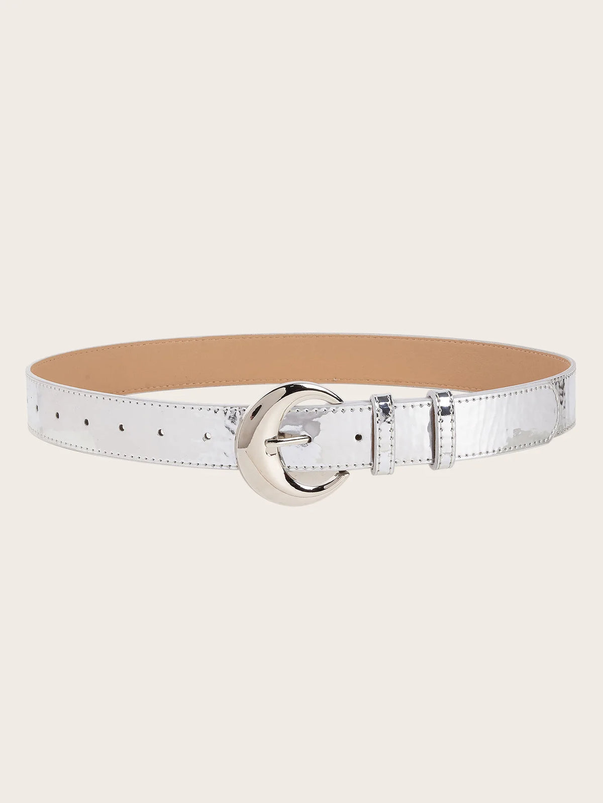Cintura con fibbia argentata in pelle a specchio di nuova moda Jeans decorativi con cintura da donna retrò semplice e versatile con stile alla moda