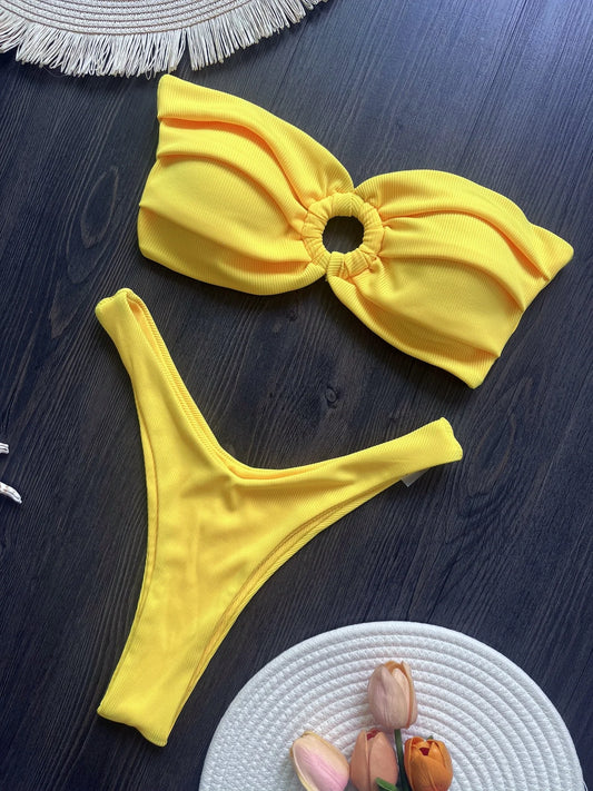 RUOTONGSEPT Bikini 2025 Sexy Bandeau Swimwear Women Brazilian Swimsuit Thong Biquini Two Piece Bathing Suit