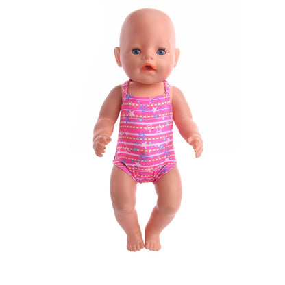 Costume da bagno per bambini in diversi stili, grazioso costume intero per bambole da 43 cm, accessori per bambole americane da 18 pollici, regali giocattolo per ragazze