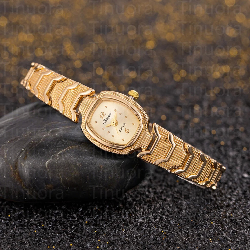 Orologi semplici ed eleganti con quadrante piccolo Orologi da polso al quarzo da donna in oro di lusso da donna Orologio da polso da donna delle migliori marche relogio feminino
