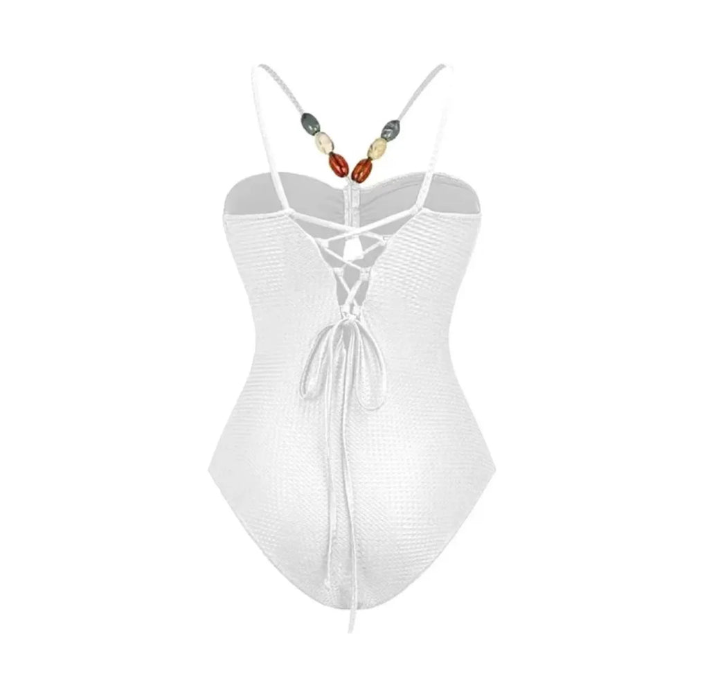 Printed One-Piece Bikini Set Women's Beachwear Tummy Covering Slimming Southeast Asian Sun Protection Style