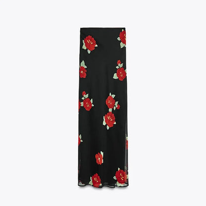 Ensembles jupe-top élégants imprimés à volants pour femme, débardeur sexy sans manches et sans dos, jupes longues 2025, tenues de plage pour femme