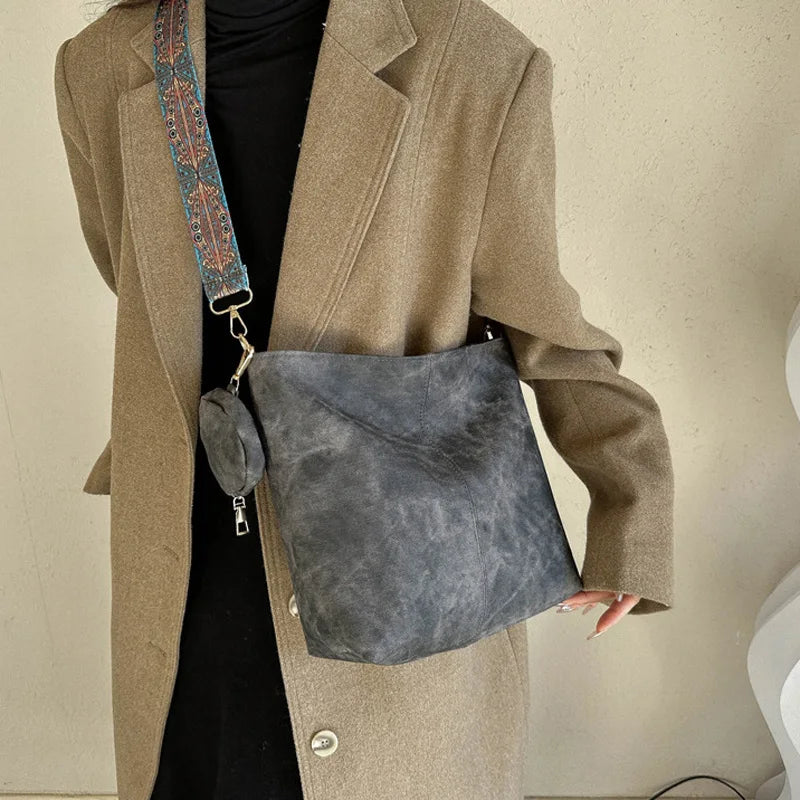 Borsa a tracolla da donna vintage per pendolarismo Borse a tracolla casual di grande capacità Borse e portamonete in pelle Pu Tote di design