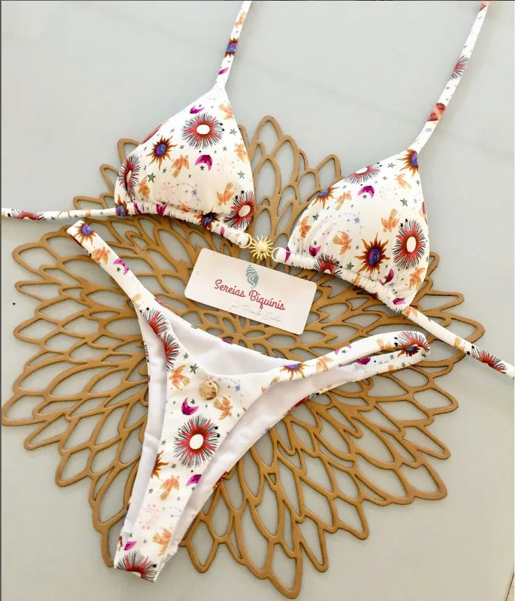 2026 New Sexy Prints Mciro Bikini Set Women Holiday Swimsuit Lace-up Swimwear 2 Piece Set Backless Biquine Brasileiro Beachwear