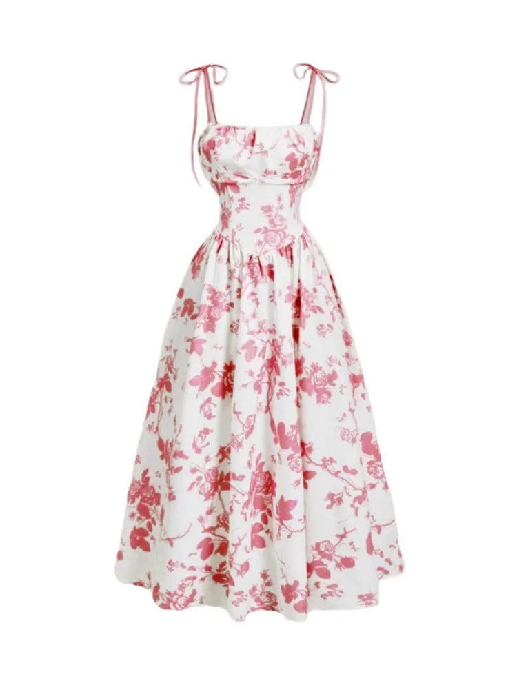 Nuove donne stampa cinturino per spaghetti vestito moda estiva elegante casual ufficio partito abiti casual per le donne veste femme abiti