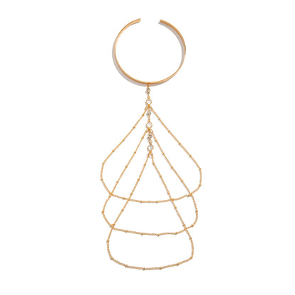 Ingemark 17 Stili Boho Ciondolo in cristallo Braccialetti aperti per le donne Wed Bridal Goth Nappa Braccialetti con braccio a maglie Regalo di gioielli per feste