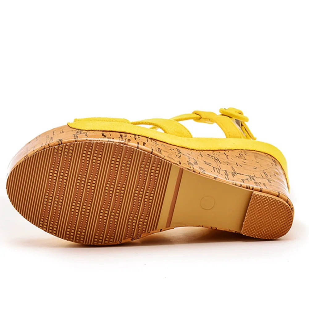Sandali con plateau Summer Fashion Women Bohemia Style tacco alto bocca di pesce Peep Toe zeppe scarpe per le donne Sandalias De Mujer