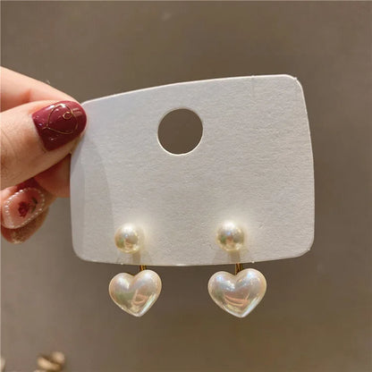 Orecchini a Cuore Rosso Carini per Donne e Ragazze, Orecchini a Cerchio Semplici e Lisci, Orecchini Geometrici alla Moda, Gioielli Rotondi per Feste