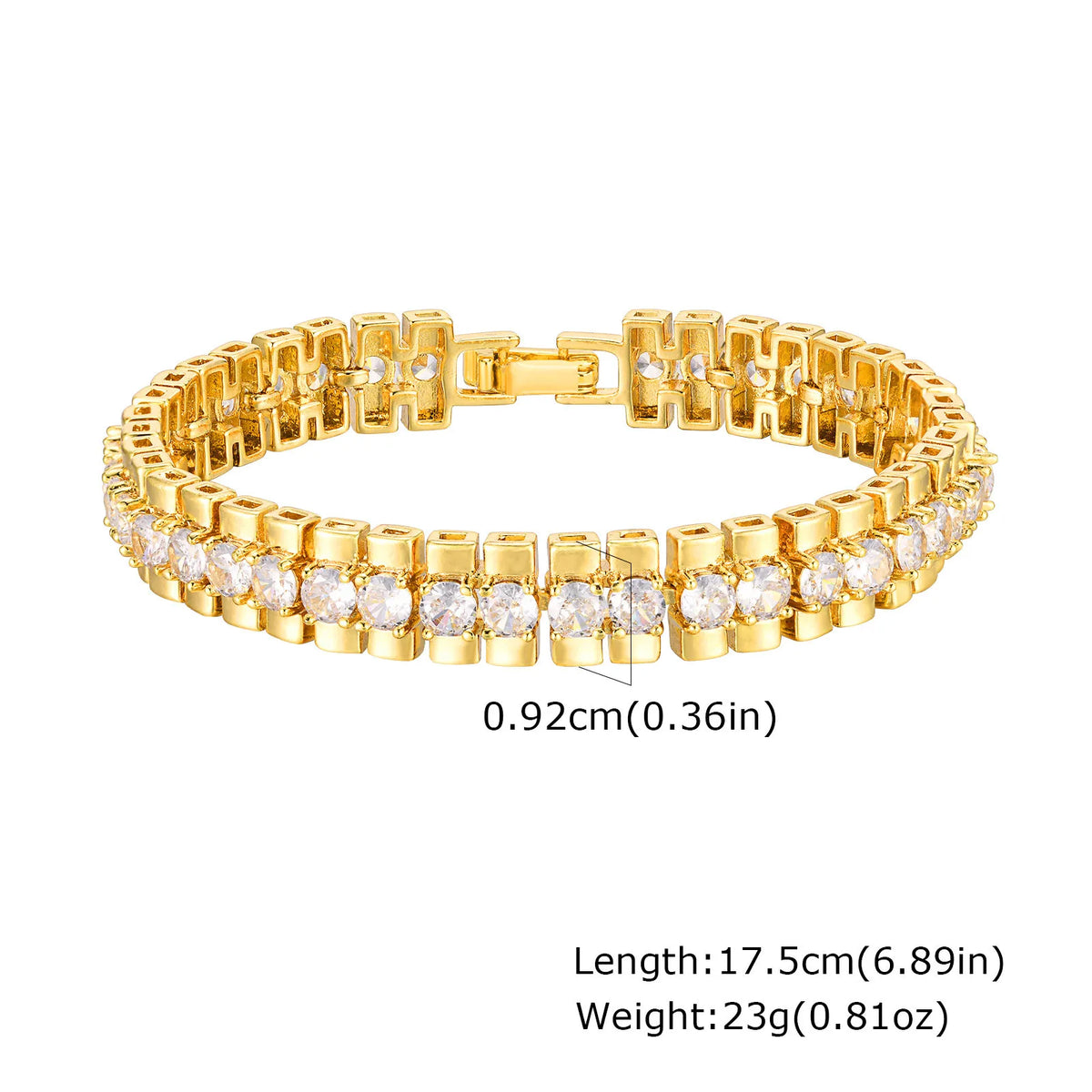 Bracciale a catena con graffetta Cinturino per orologio con zirconi placcati in oro 14 carati Collegamento grosso Gioielli impilabili regolabili per regalo per ragazza da donna