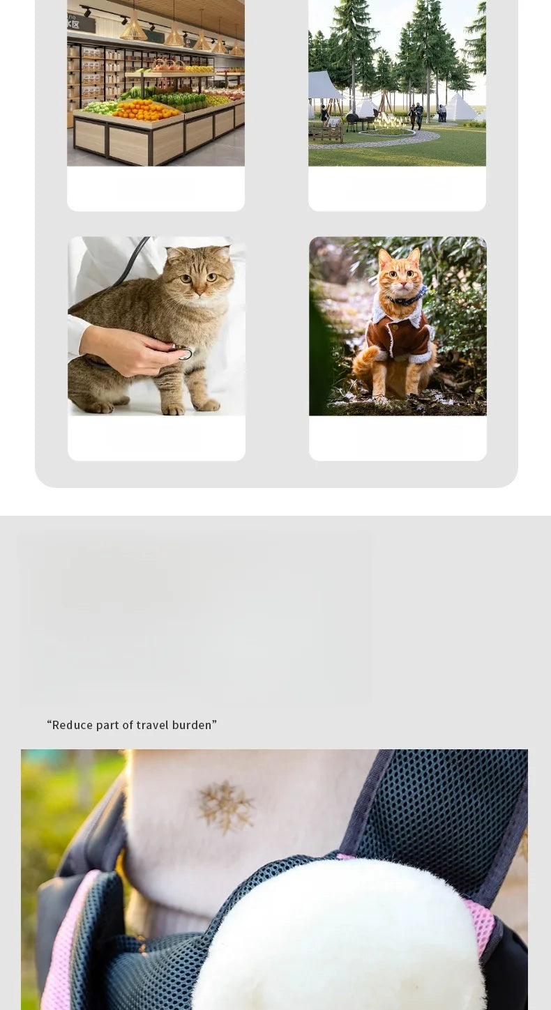 Zaino per animali domestici, borsa a tracolla portatile da viaggio, borsa a tracolla per esterni a mani libere adatta per forniture per animali domestici per gatti e cani