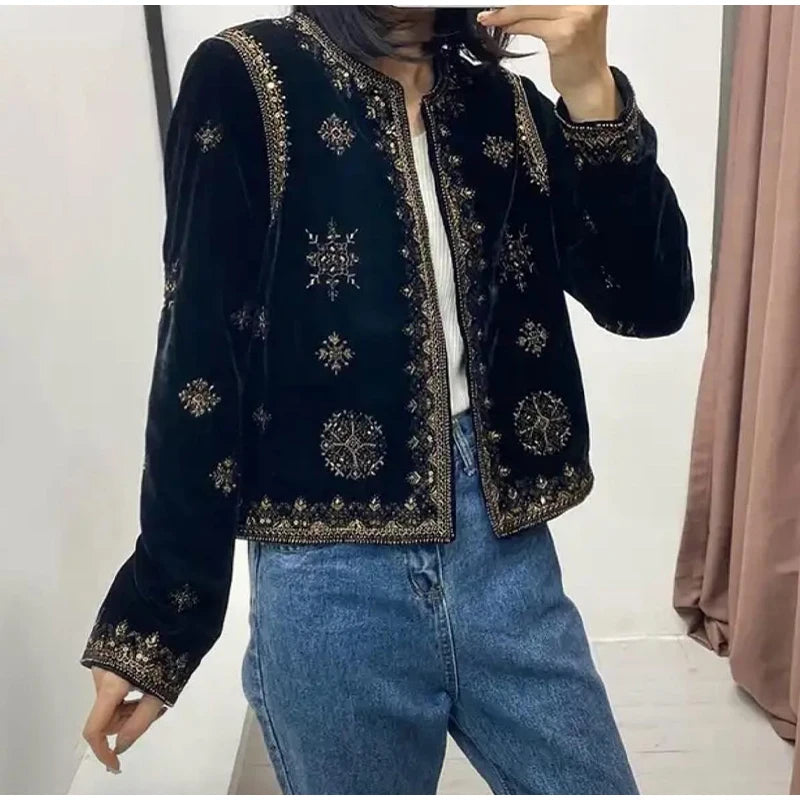 Gilet senza maniche modello Paisley vintage da donna con finiture in pelliccia di procione Gilet moda Capispalla 2025 Autunno Inverno Streetwear