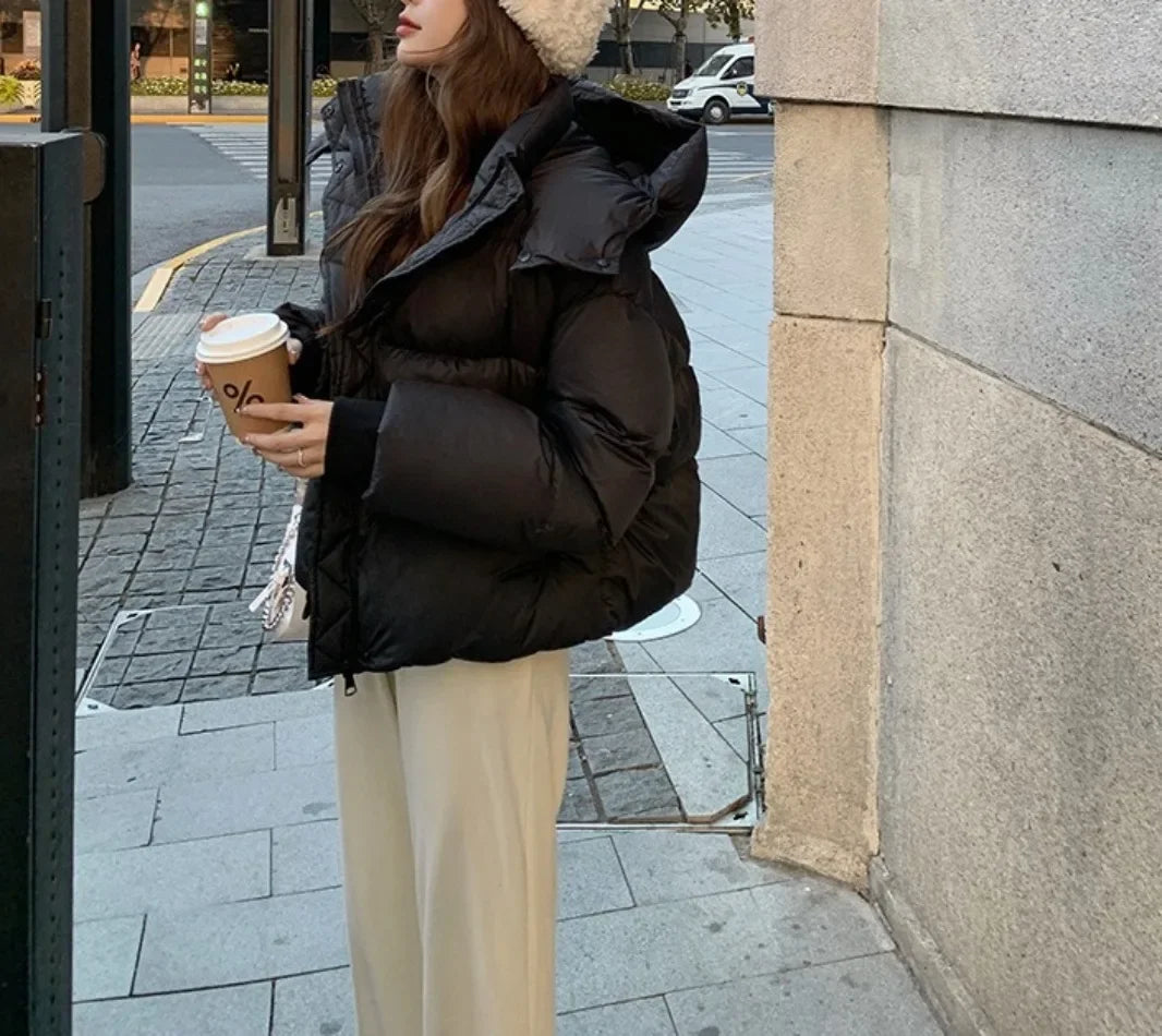 Parka invernale imbottito in cotone, cappotto da donna, giacca con cappuccio, capospalla in cotone spesso, cappotto caldo da donna, abbigliamento femminile