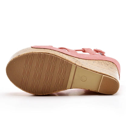 Sandali con plateau Summer Fashion Women Bohemia Style tacco alto bocca di pesce Peep Toe zeppe scarpe per le donne Sandalias De Mujer