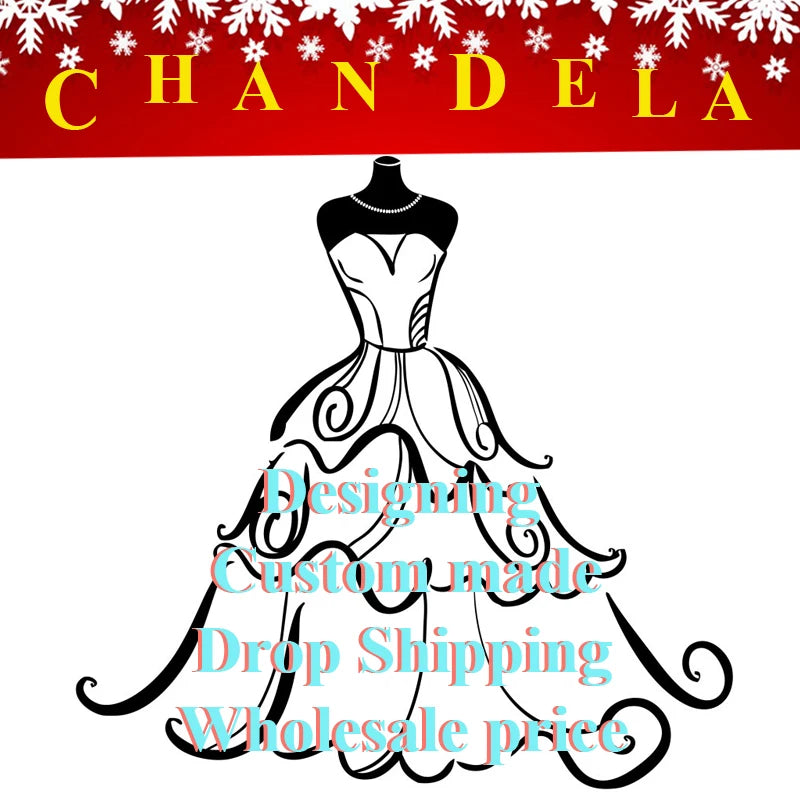 CHANDELA Abiti da sposa a tromba alla moda per le donne Sposa Applicazioni in pizzo con spalle scoperte Allacciatura Sweep Train Personalizzato