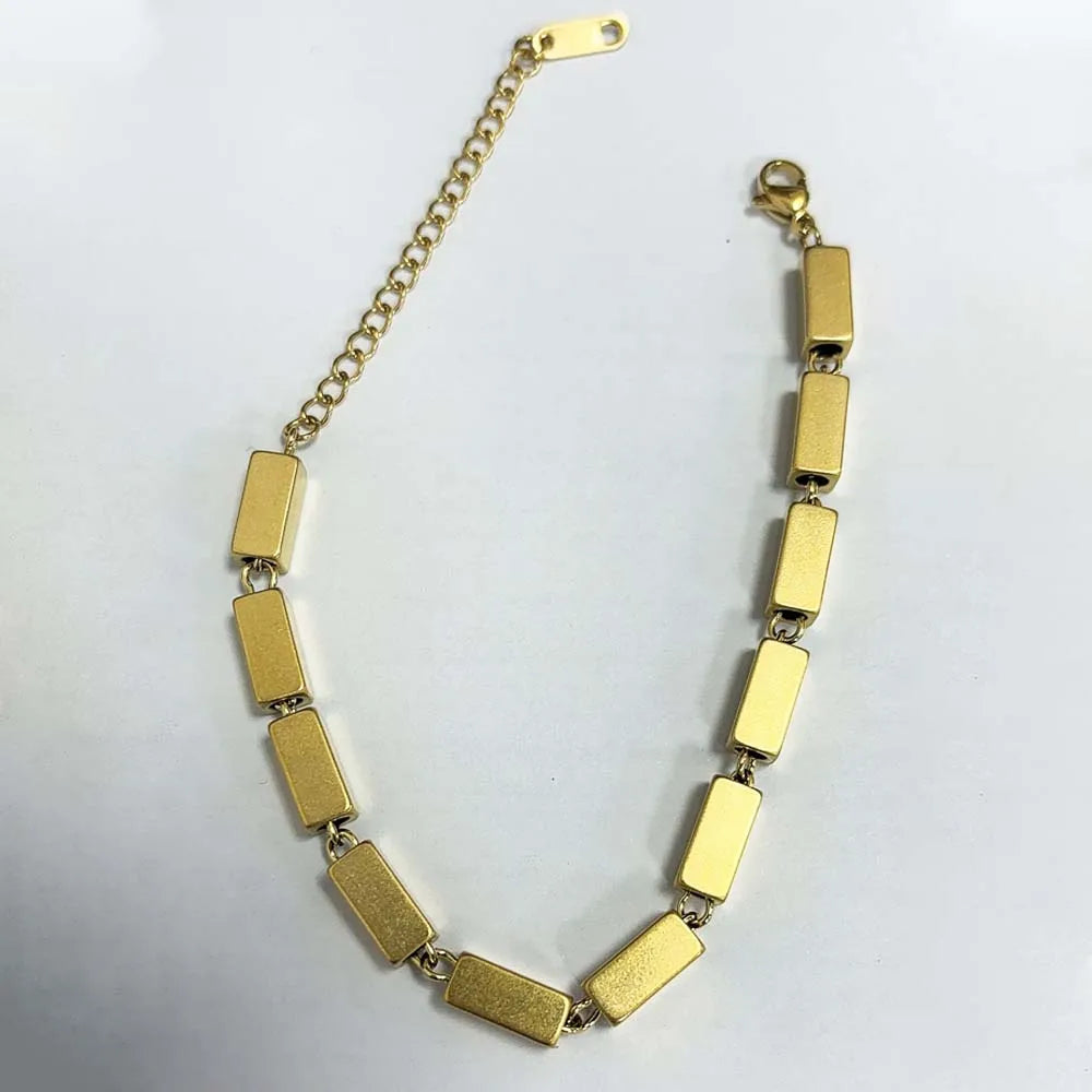 Bracciale a catena con ciondolo a forma di cuore o rotondo in acciaio inossidabile